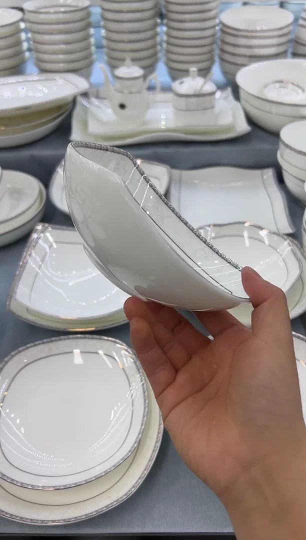 骨瓷玲珑6三角2个