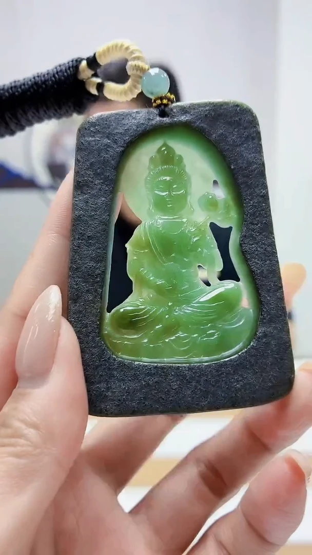 未镶嵌定制翡翠4917MM-毛货挂件96