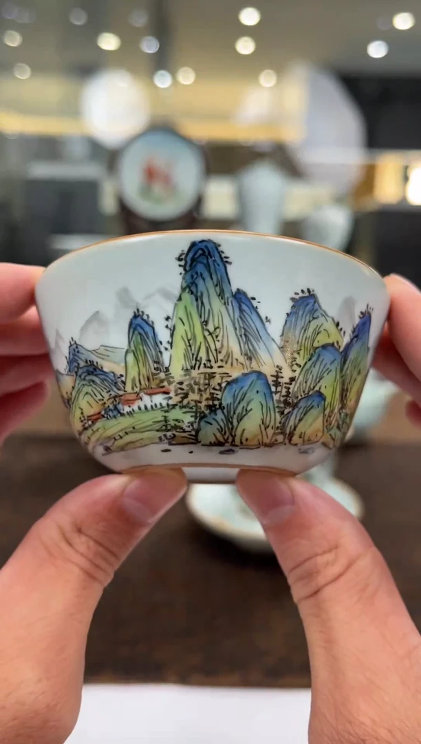 余秀华老师手绘，皓月杯 (千里江山图)