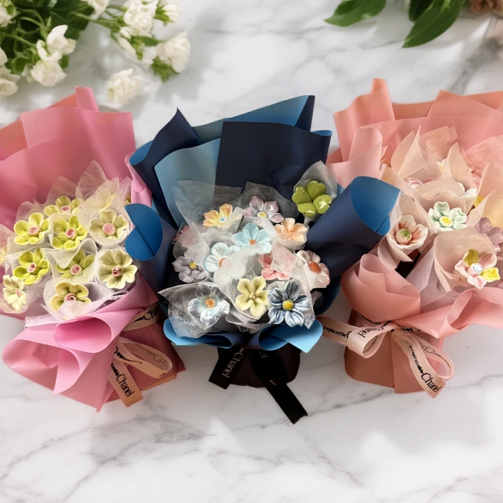 国潮瓷典礼品定制（冬日花开）陶瓷花13朵