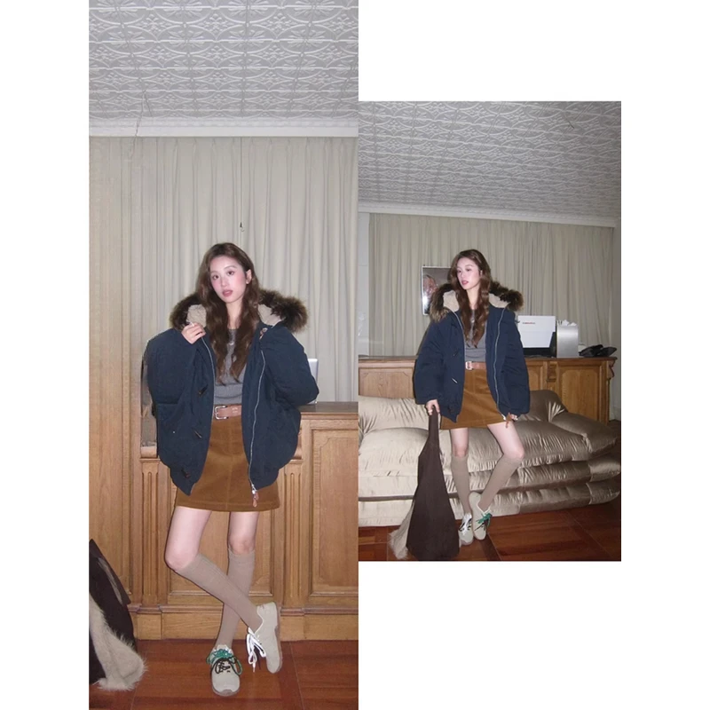 soolrok 松未韵一 复古姜黄色灯芯绒半身裙女高腰直筒显瘦a字短裙