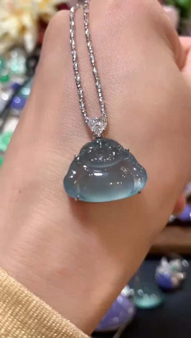 吊坠(不含链)18K金镶嵌翡翠m77