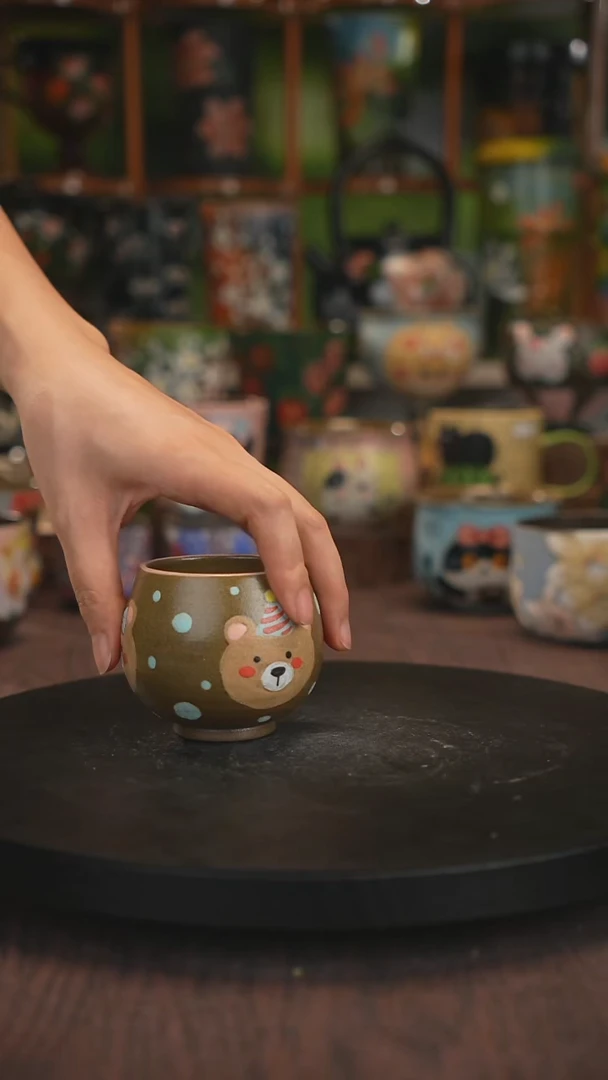 紫砂油画手绘釉下彩