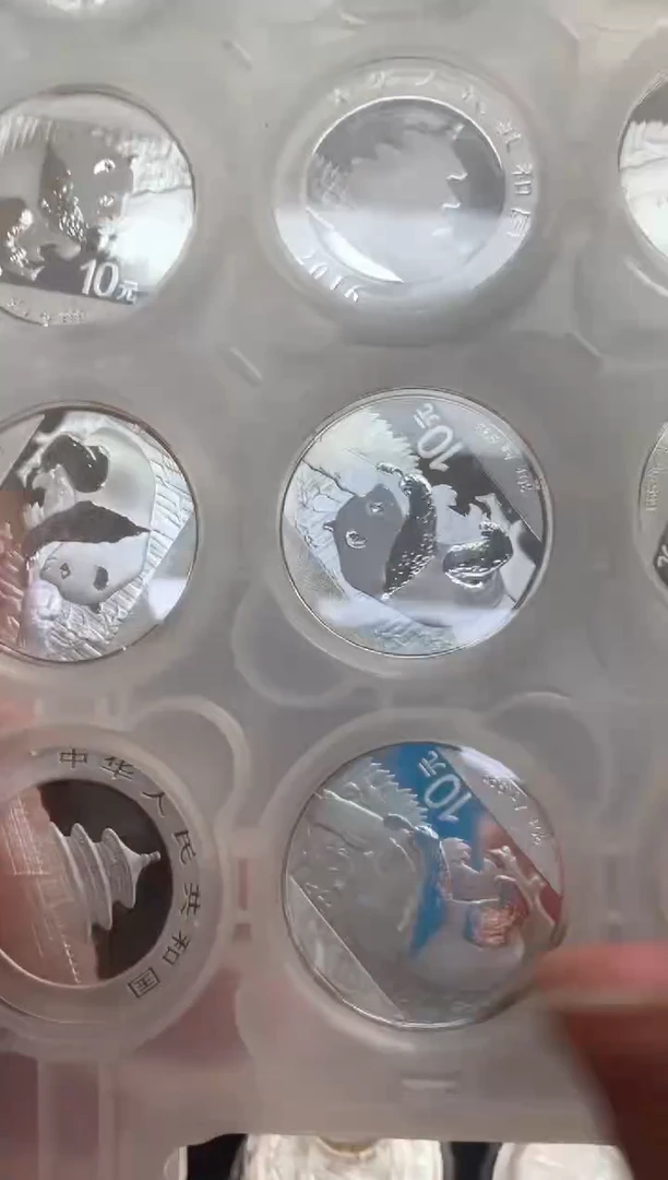 纯银闲**拍2016年30克银猫15枚打包