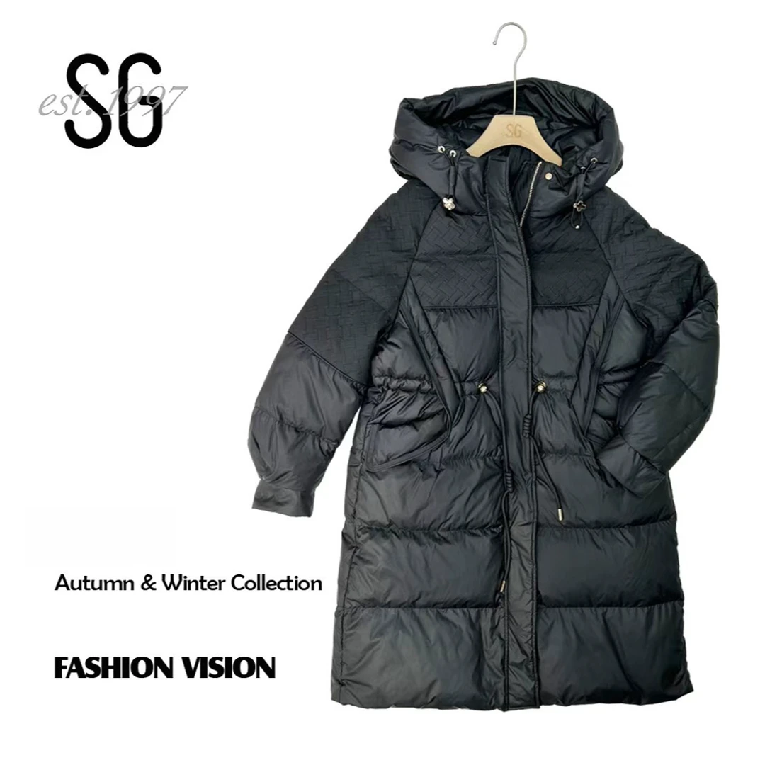 清仓特卖90白鸭绒中长款保暖羽绒服女士冬季百搭SG【圣格瑞拉】09