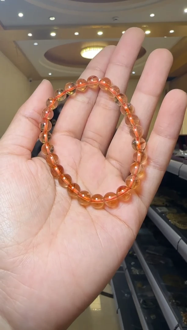 【闪购商品】水晶手串未镶嵌黄水晶圆珠单圈手串