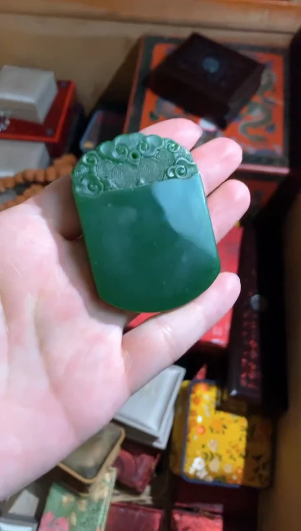 颈饰未镶嵌和田玉（碧玉）永玉阁精品专属摆件