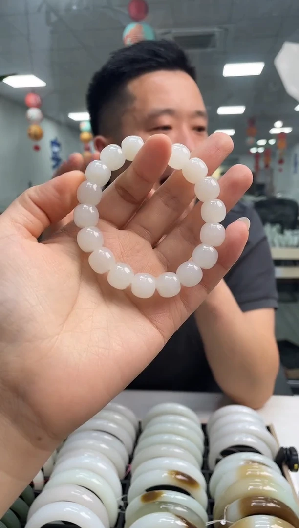 手链未镶嵌和田玉于阗极限圆弧卡12-11手串随机发一件