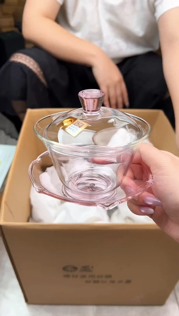 禾器盖碗浅粉色