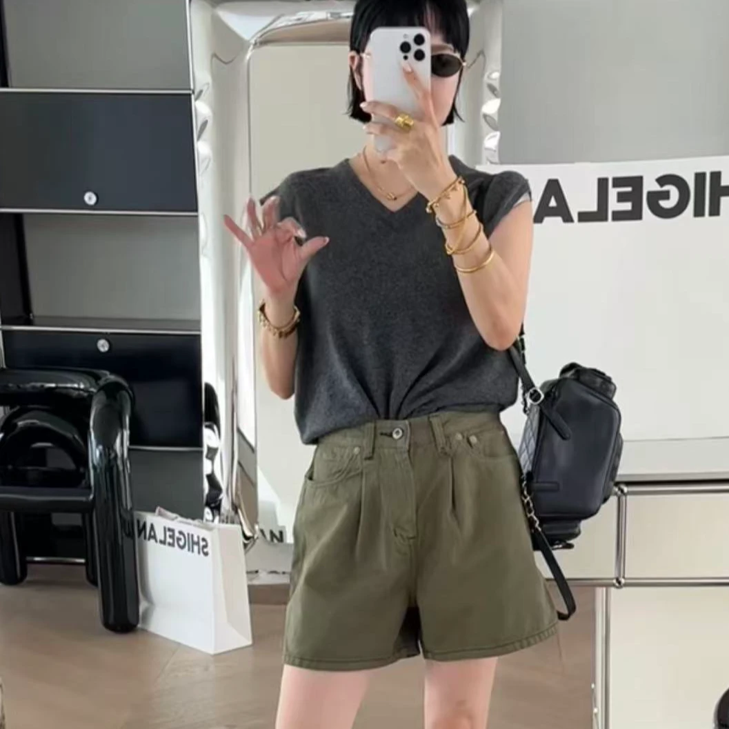 诗歌兰女装时尚百搭宽松背心无袖T