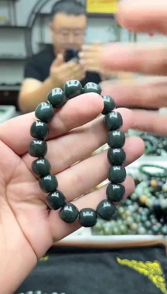 手串未镶嵌和田玉纯天然新疆且末蓝12老型