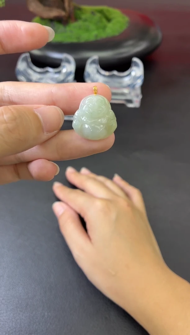 翡翠18K金镶嵌吊坠(不含链)吊坠