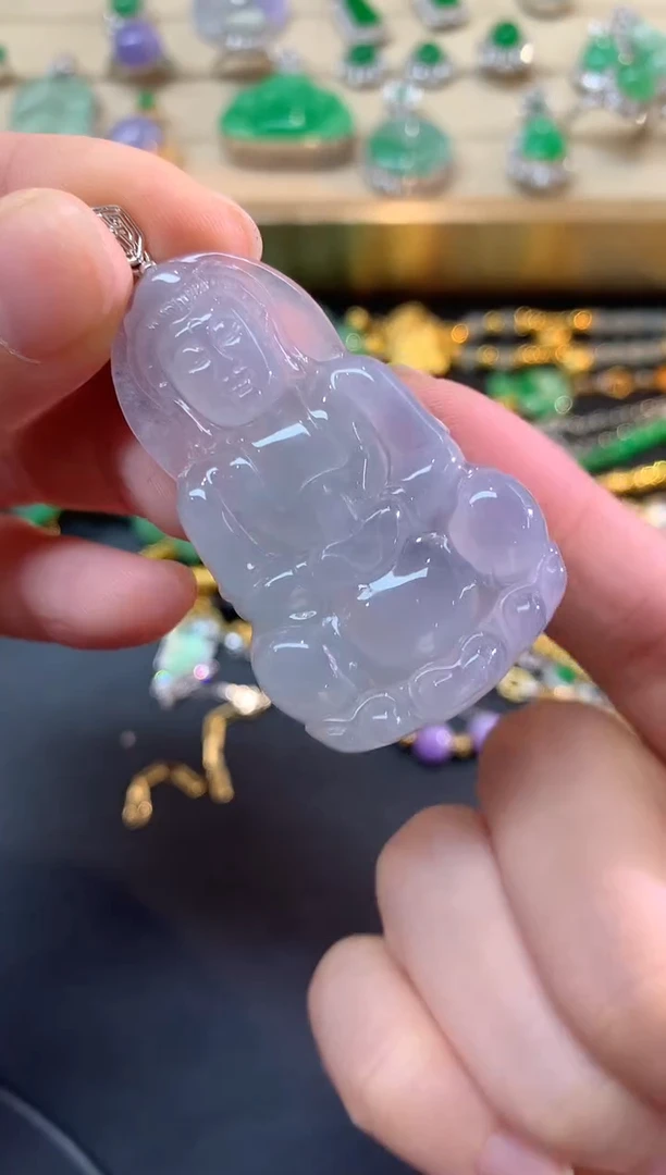 吊坠(不含链)18K金镶嵌翡翠吊坠|2600+130