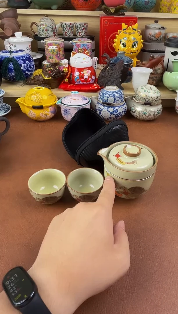 陶瓷茶具摆件旅行套组