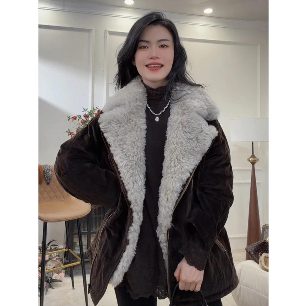 少量现货【冰川旅人】冬季新款毛领可拆卸一体时尚棉服