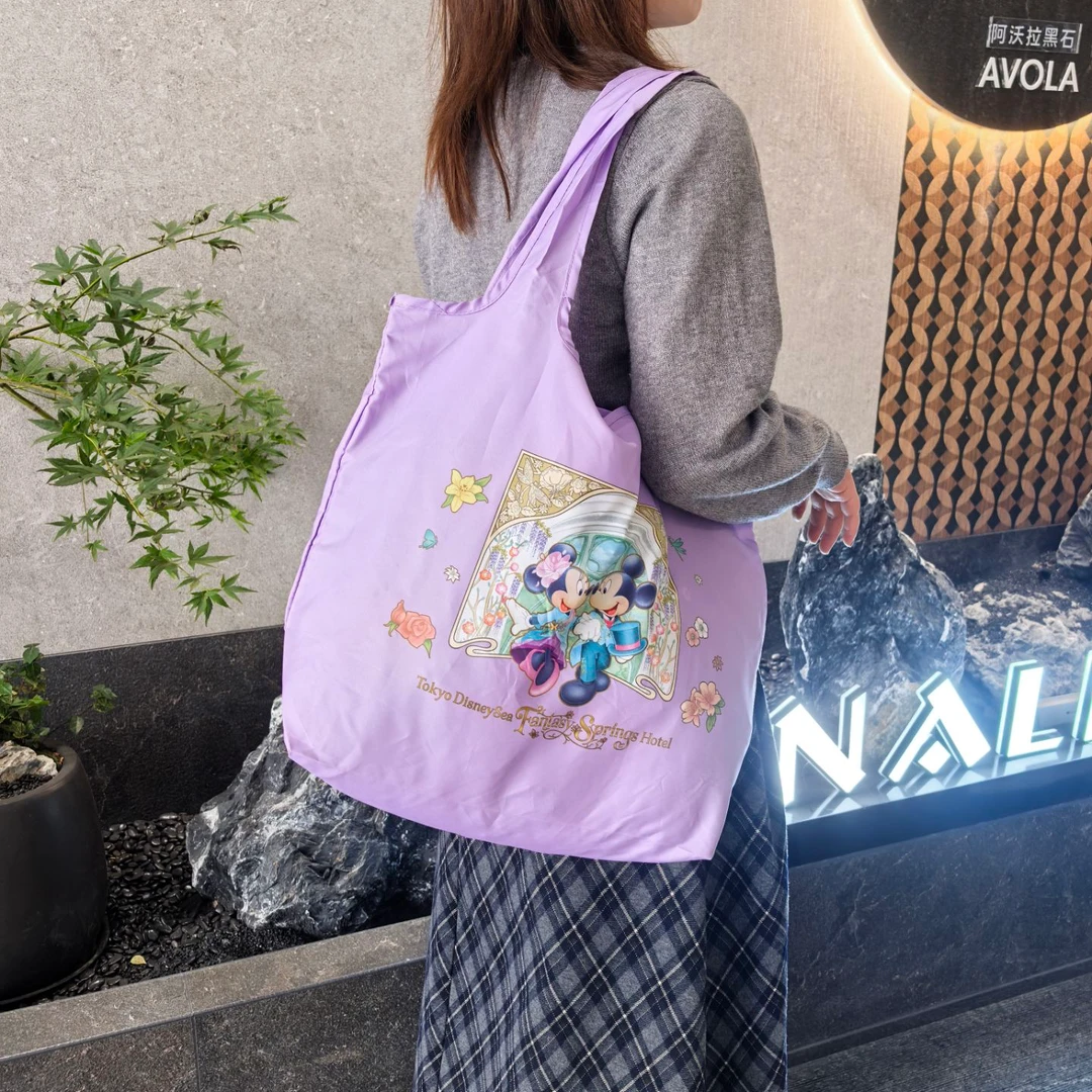 紫色卡通手提单肩包购物袋35*30*12