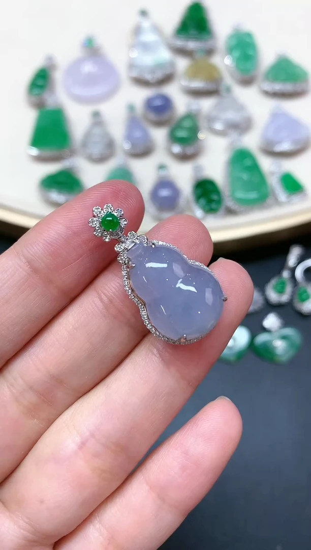 【闪购商品】翡翠吊坠(不含链)18K金镶嵌S423|5980