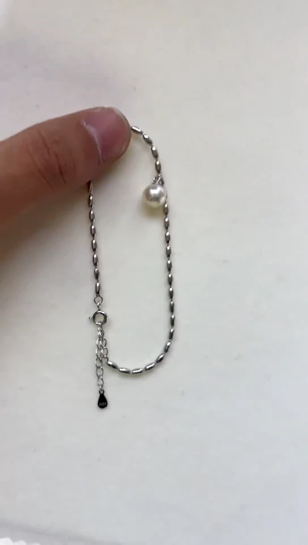 银S925镶嵌手绳海水珍珠7-8