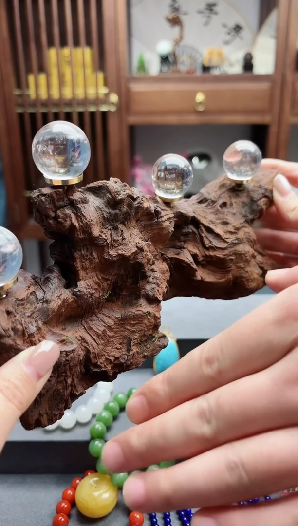 【闪购商品】摆件未镶嵌水晶白水晶珠子摆件#送底座