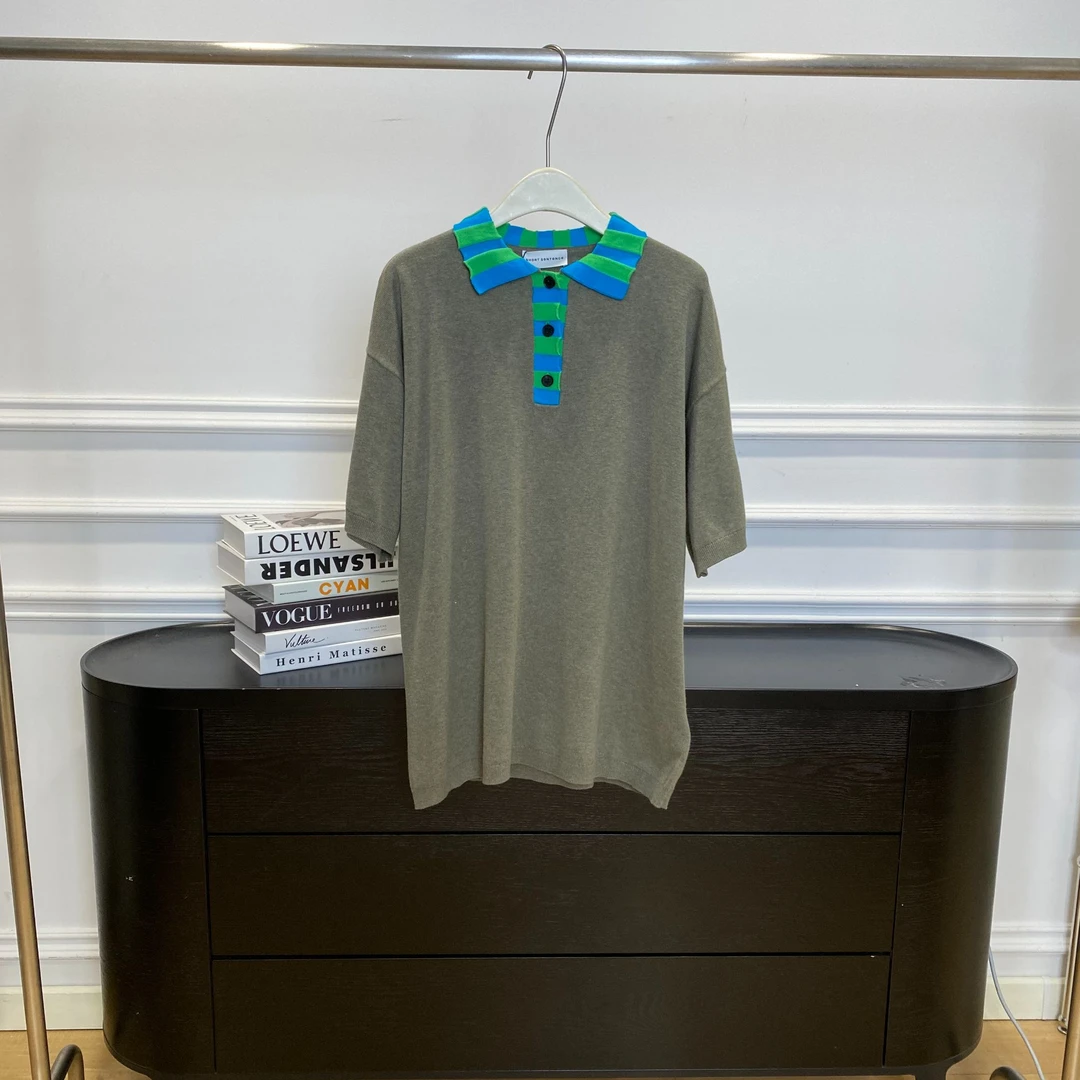 SHORT Sentence撞色领针织POLO衫25年春 25SSKW62-GN58——2200