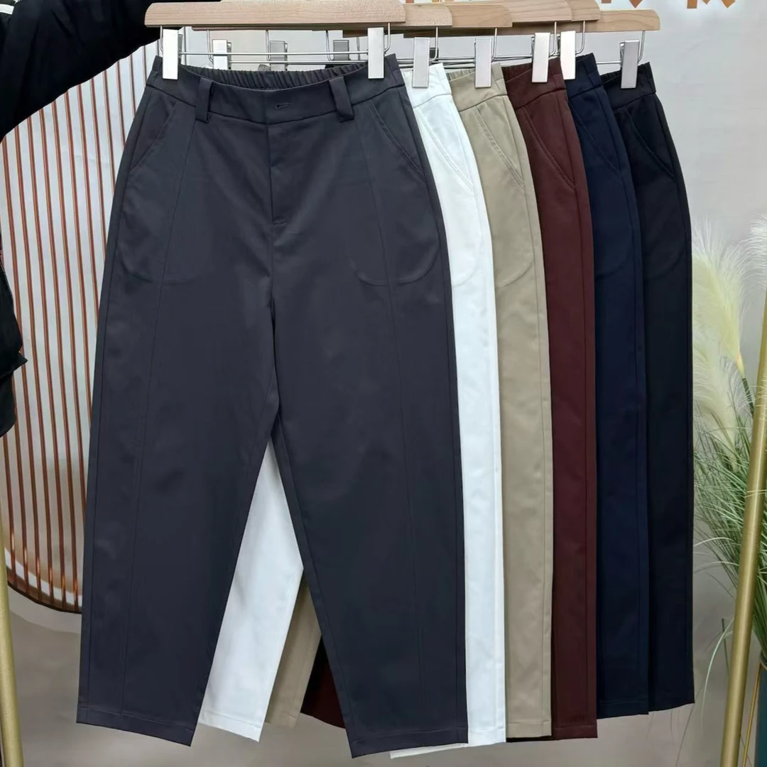 妍茹定制新品质感挺阔抗皱超级显瘦修身通勤休闲时尚镰刀裤九分裤