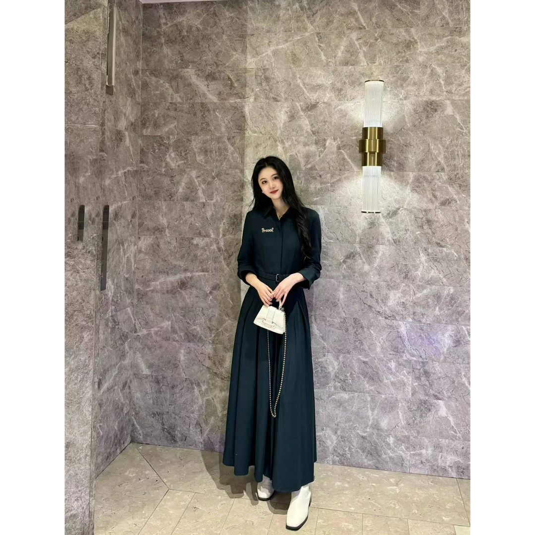 【静默朱莉】秋冬哥弟【限定系列】超显瘦气质收腰连衣裙1500172