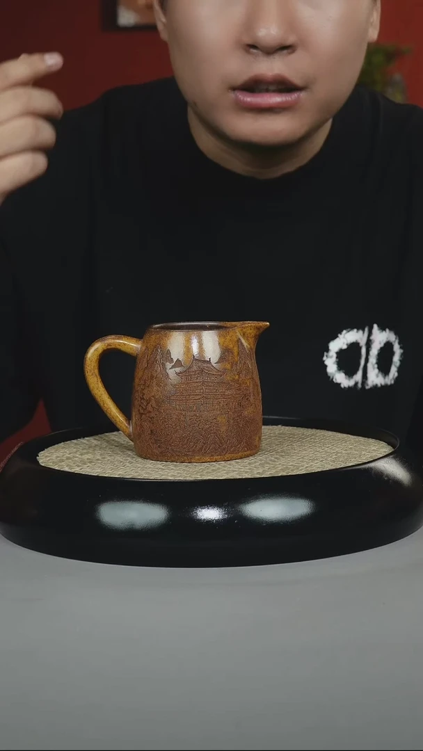 茶壶紫砂龙骨金砂 山水公道杯