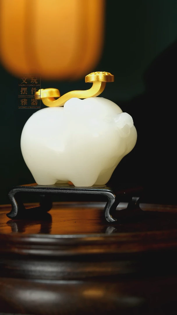 玉《诸事如意》手把件摆件