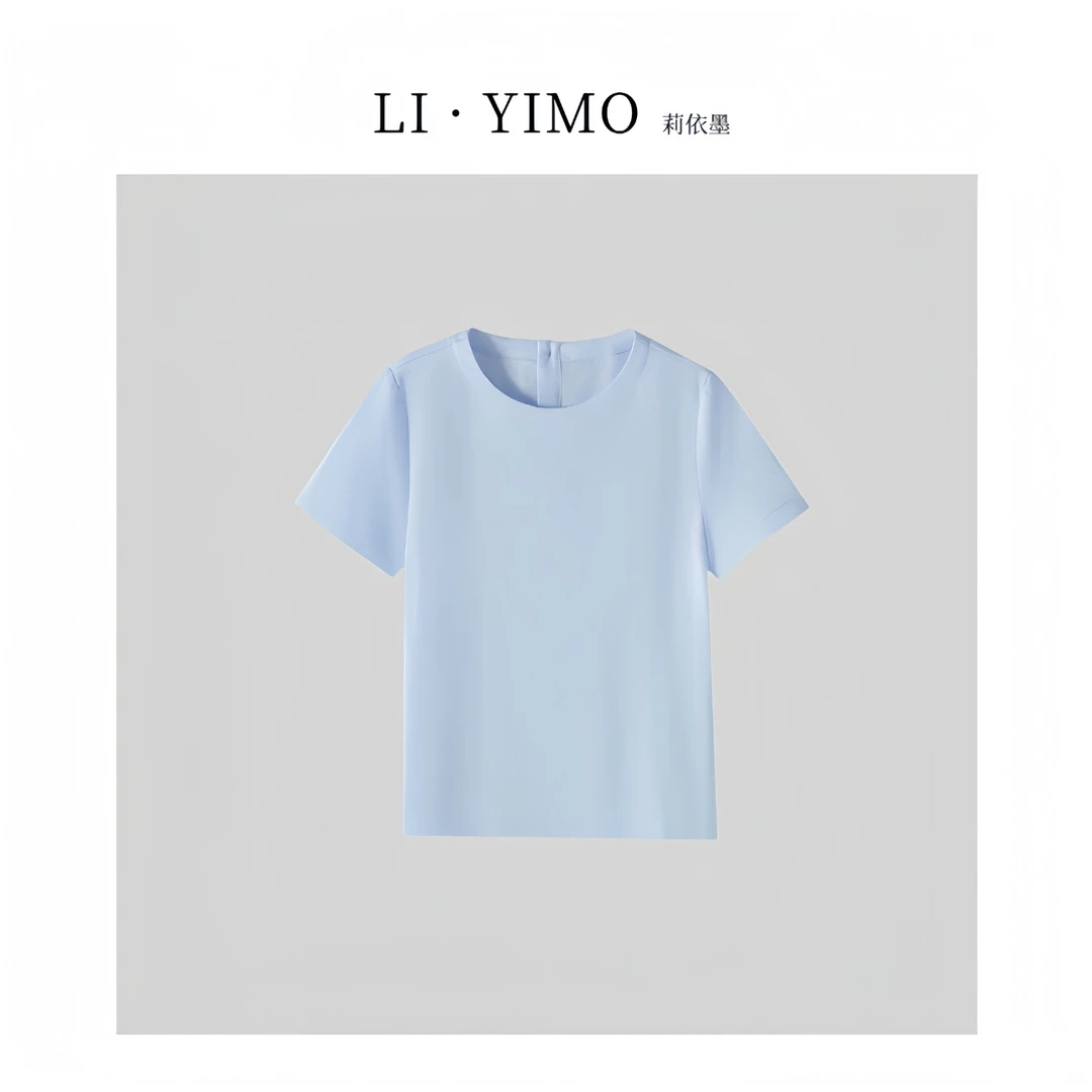 【伍老师身上同款】“一纸凉夏” 清爽亚麻短袖T恤LYMXY-88675