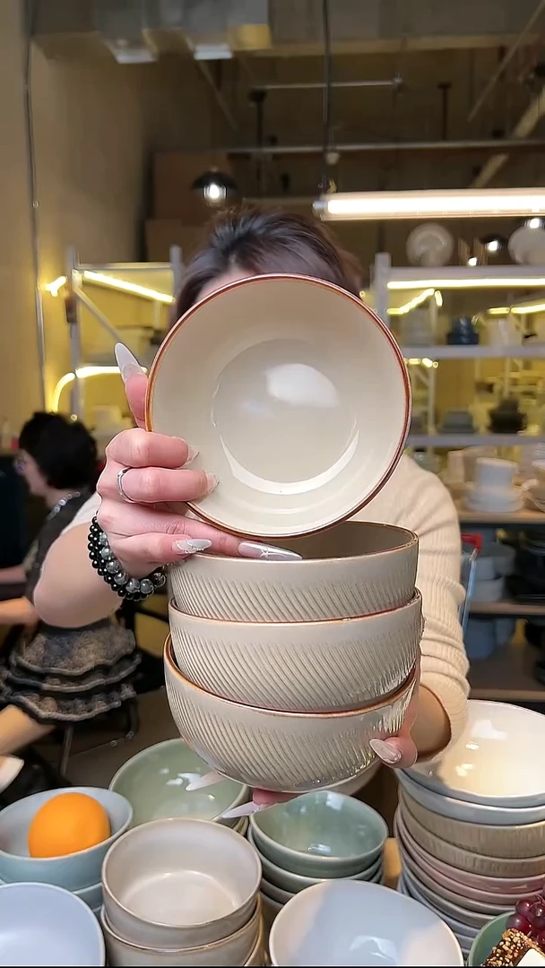 瓷39外贸尾货高温釉下彩陶瓷餐具默认微瑕