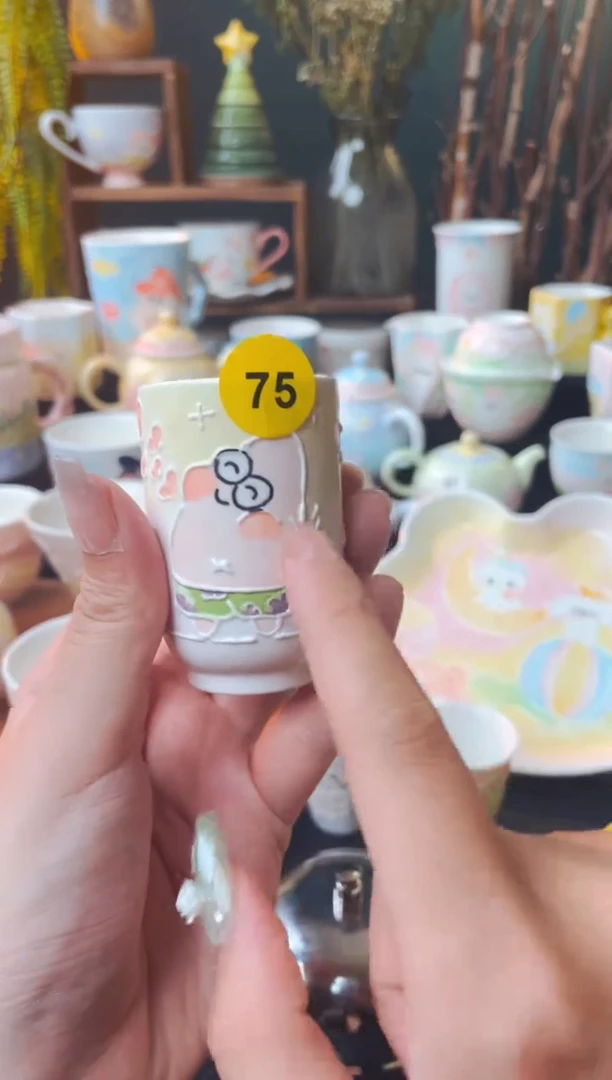杯纯手绘立体釉陶瓷75