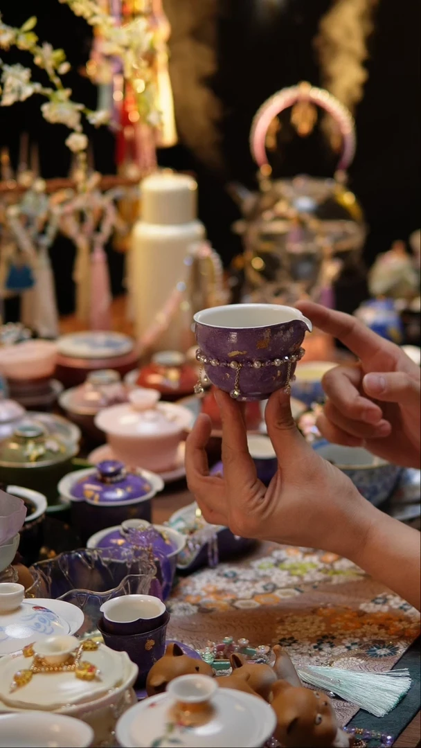 【闪购商品】紫色大漆公道杯+链子*