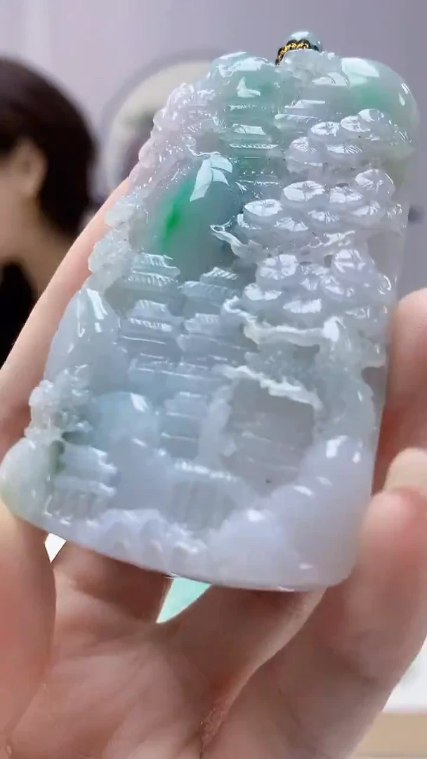 未镶嵌定制翡翠小**.4829DD-毛货挂件
