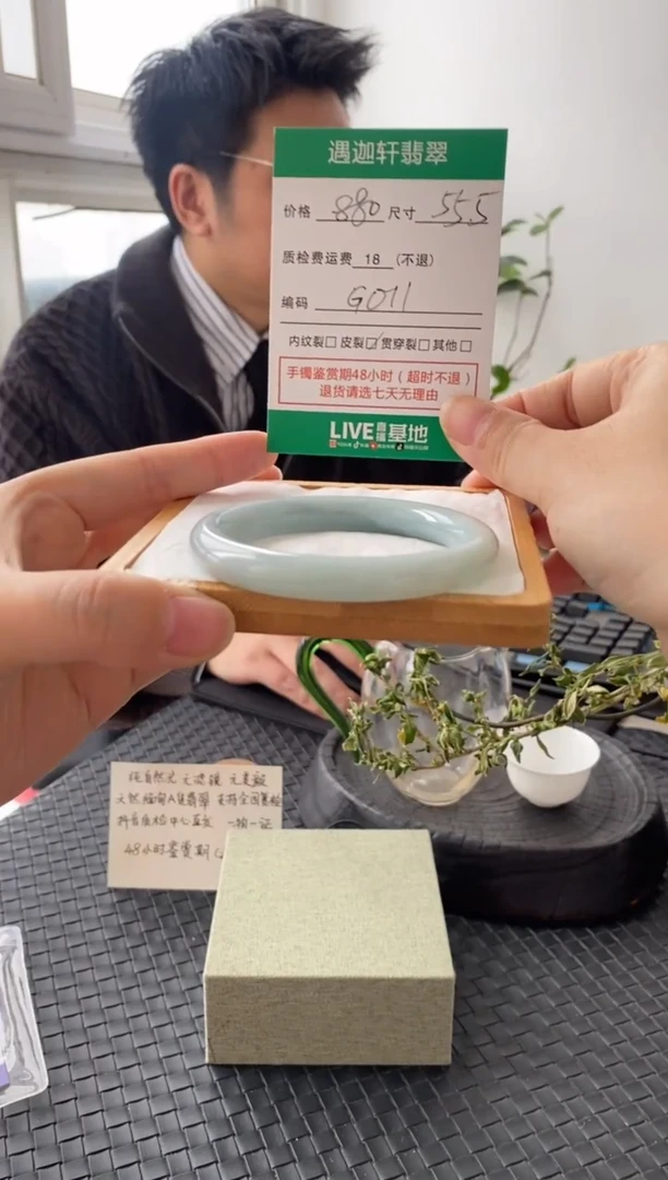 未镶嵌手镯翡翠G011 圈口55.5