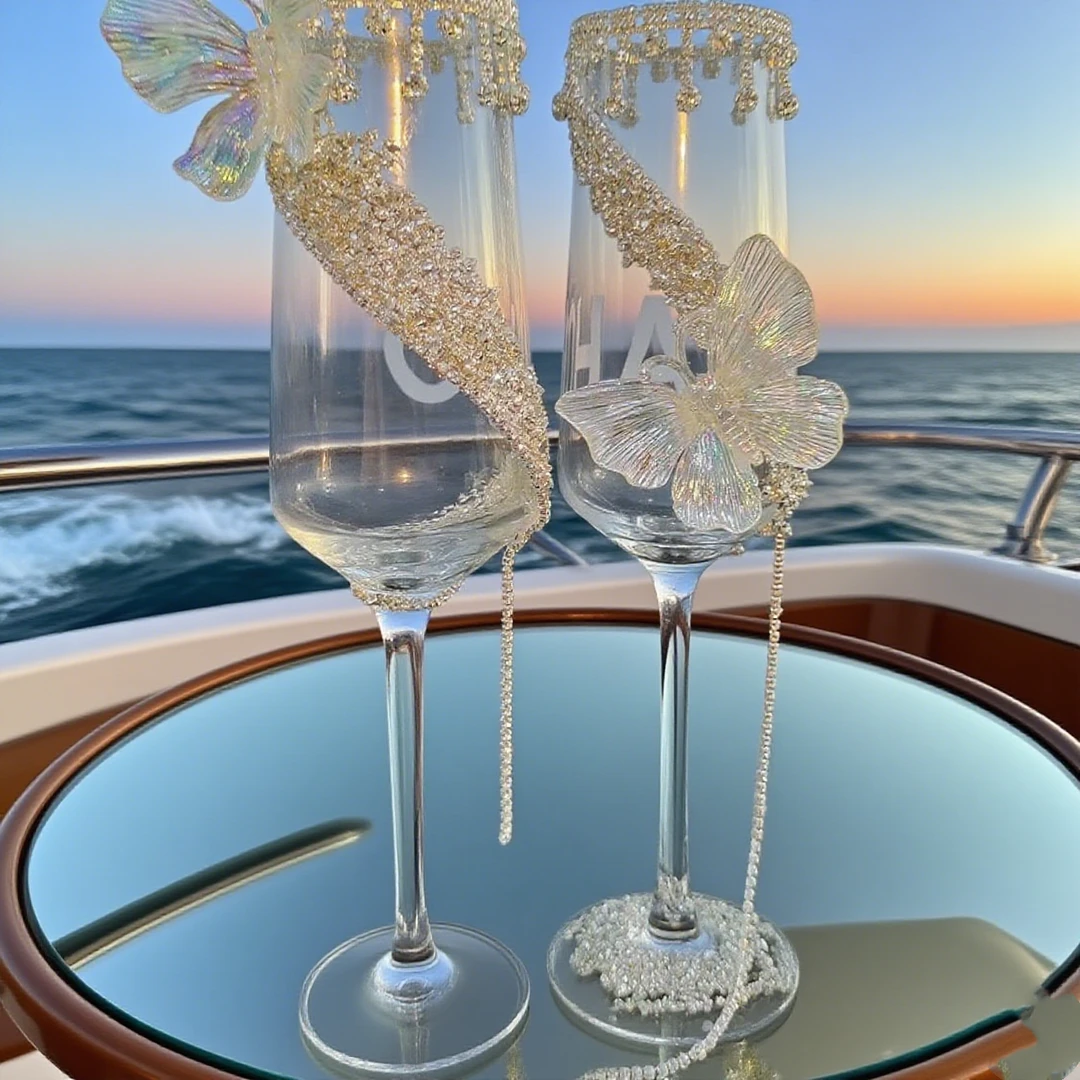 小众高级感自制亮闪闪碎钻敬酒杯香槟杯diy材料包生日礼物结婚