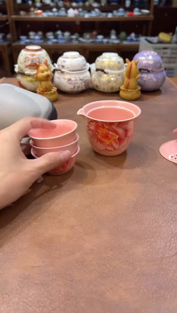 真的很便宜会开片的旅行茶具