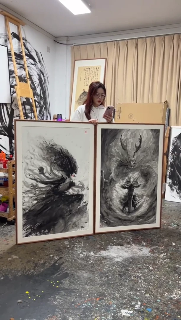 【闪购商品】丙烯画画江湖精装水墨哪吒，敖广