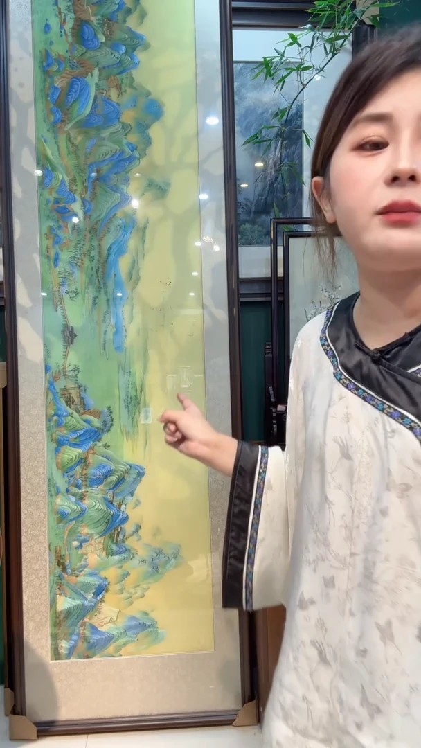 刺绣非遗苏绣手工刺绣单面绣千里江山两米三