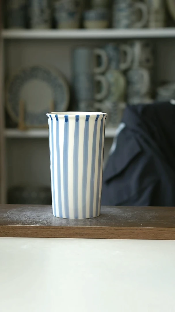 画釉渐变蓝可乐杯400ml@4-2@