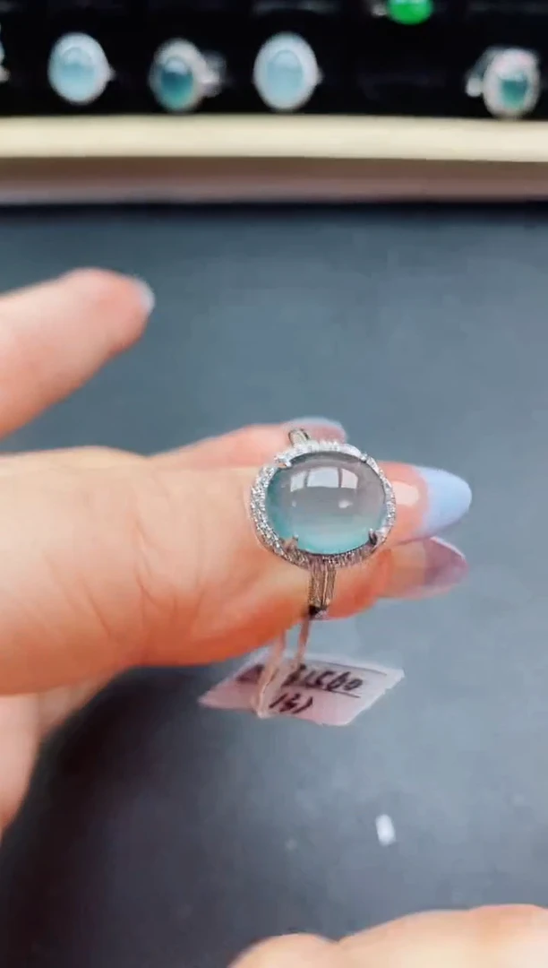 翡翠戒指银S925镶嵌3321