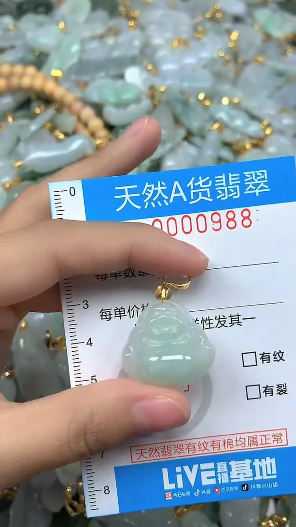 颈饰未镶嵌翡翠净货挂件-0988