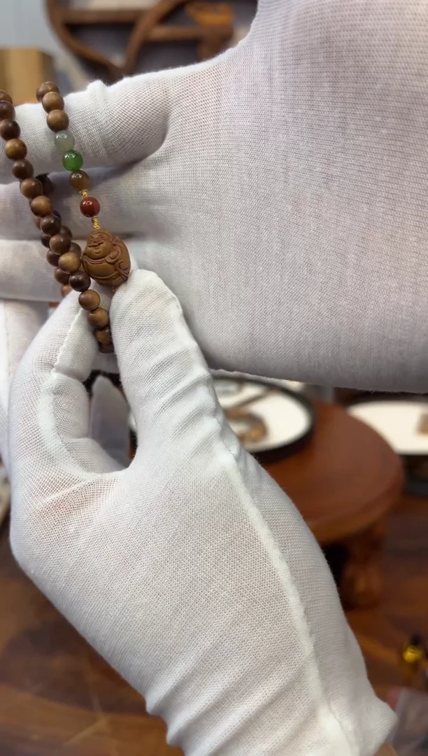 木老山檀双圈财神手串