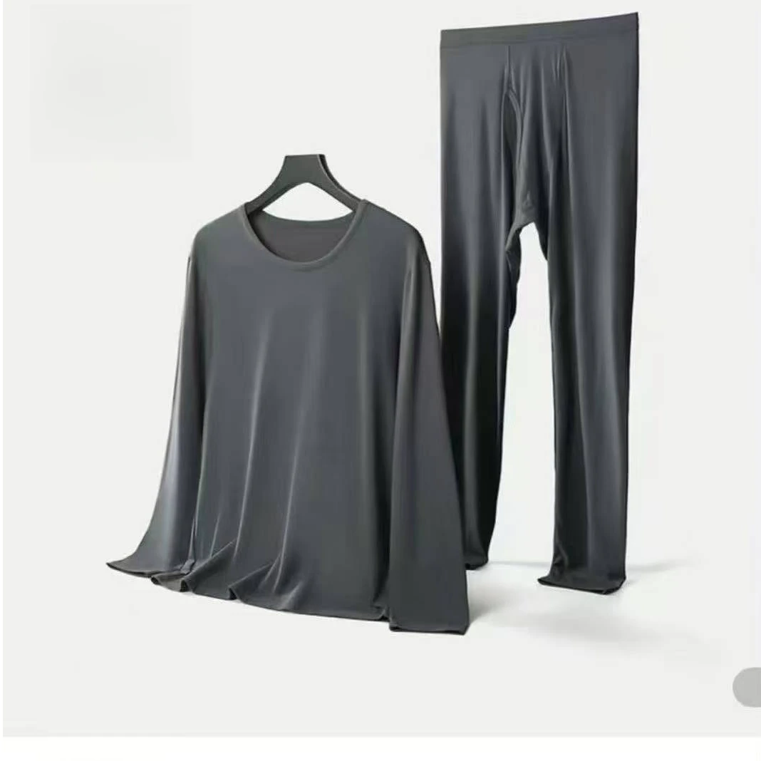 纯色磨毛男士秋衣秋裤套装099