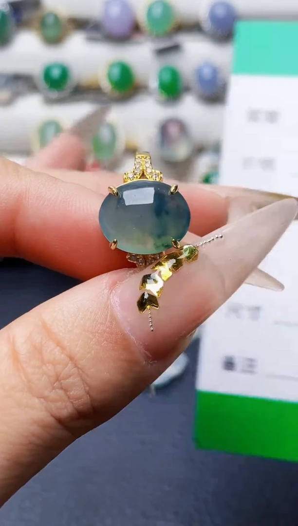 银S925镶嵌戒指翡翠4251