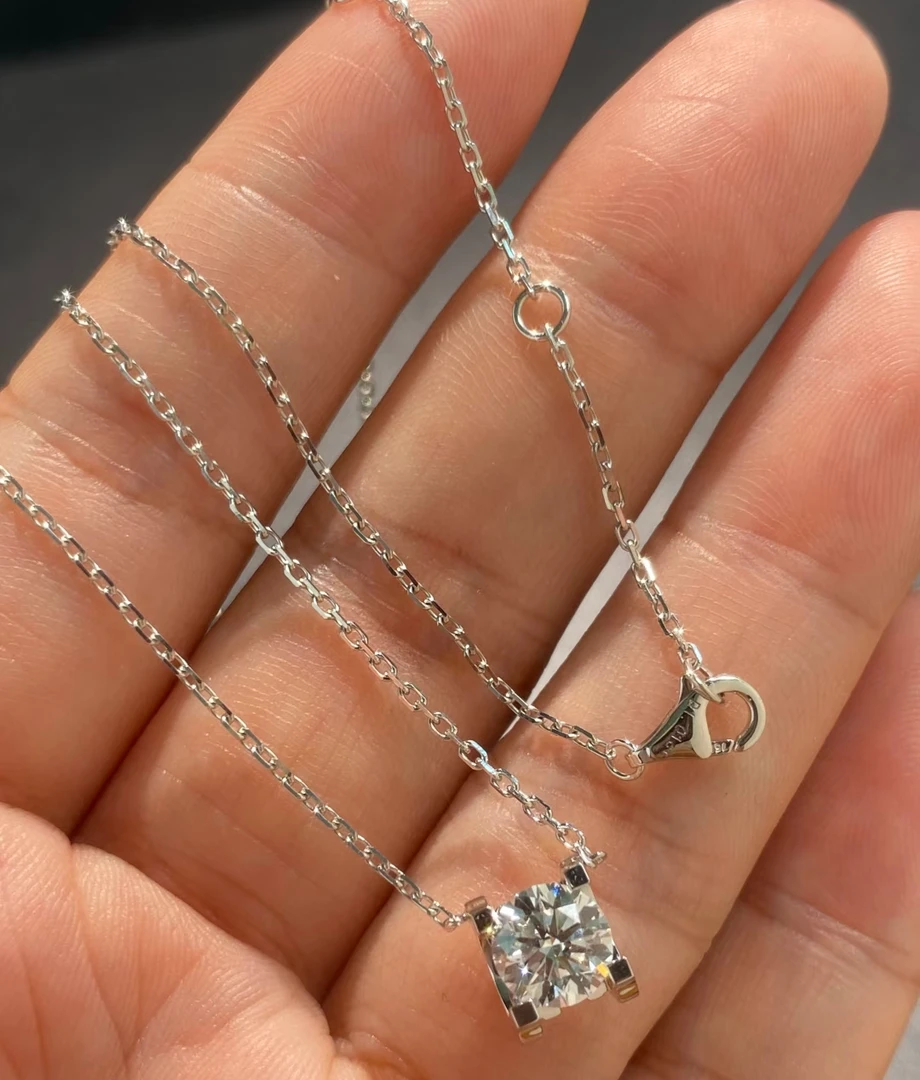 实验室培育钻石实验室培育钻铂金Pt950牛头款吊坠1克拉项链锁骨链