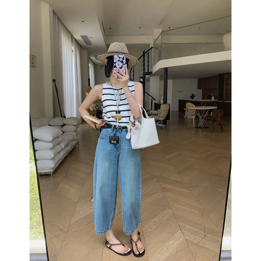 很好穿水洗牛仔气球裤00186