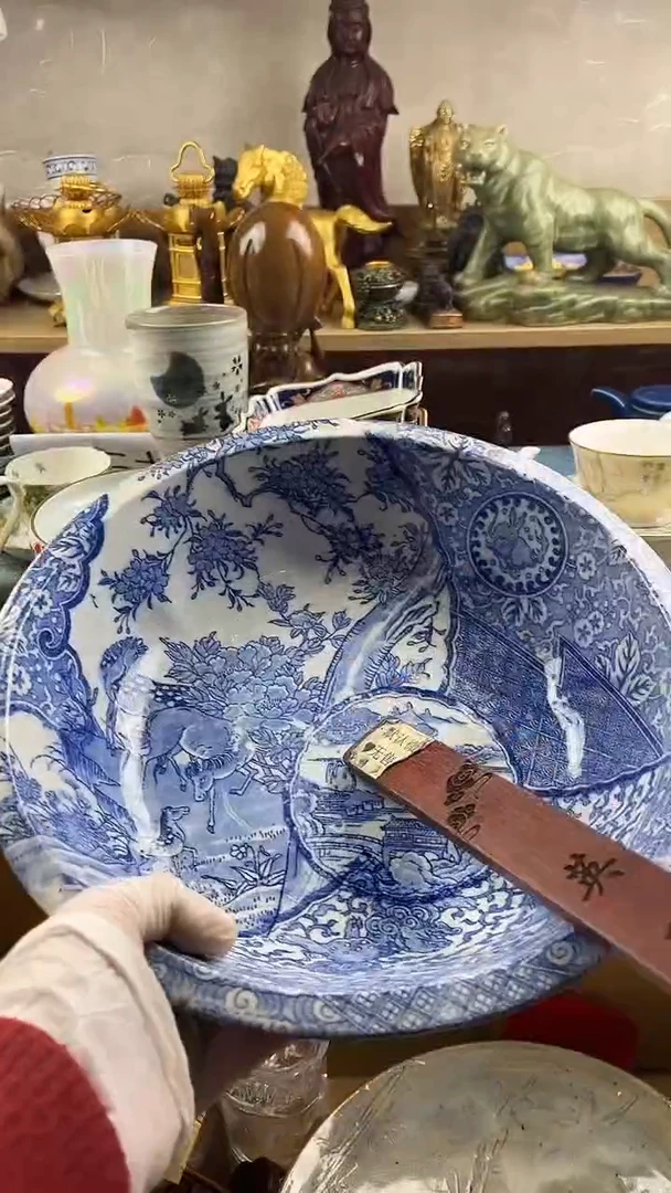 瓷片英歌瓷器满28包邮