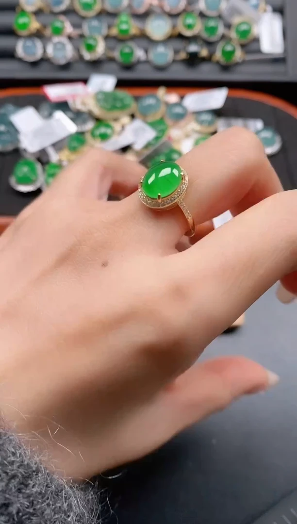 银S925镶嵌戒指翡翠1111