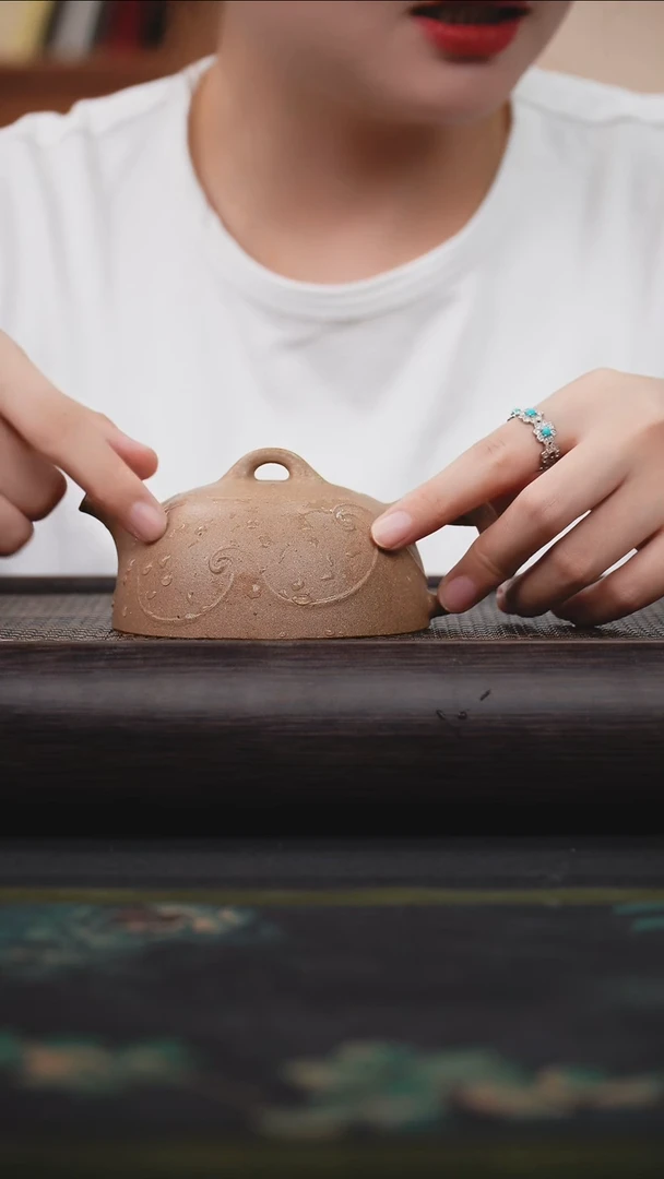 茶壶紫砂青降坡 曼生半月