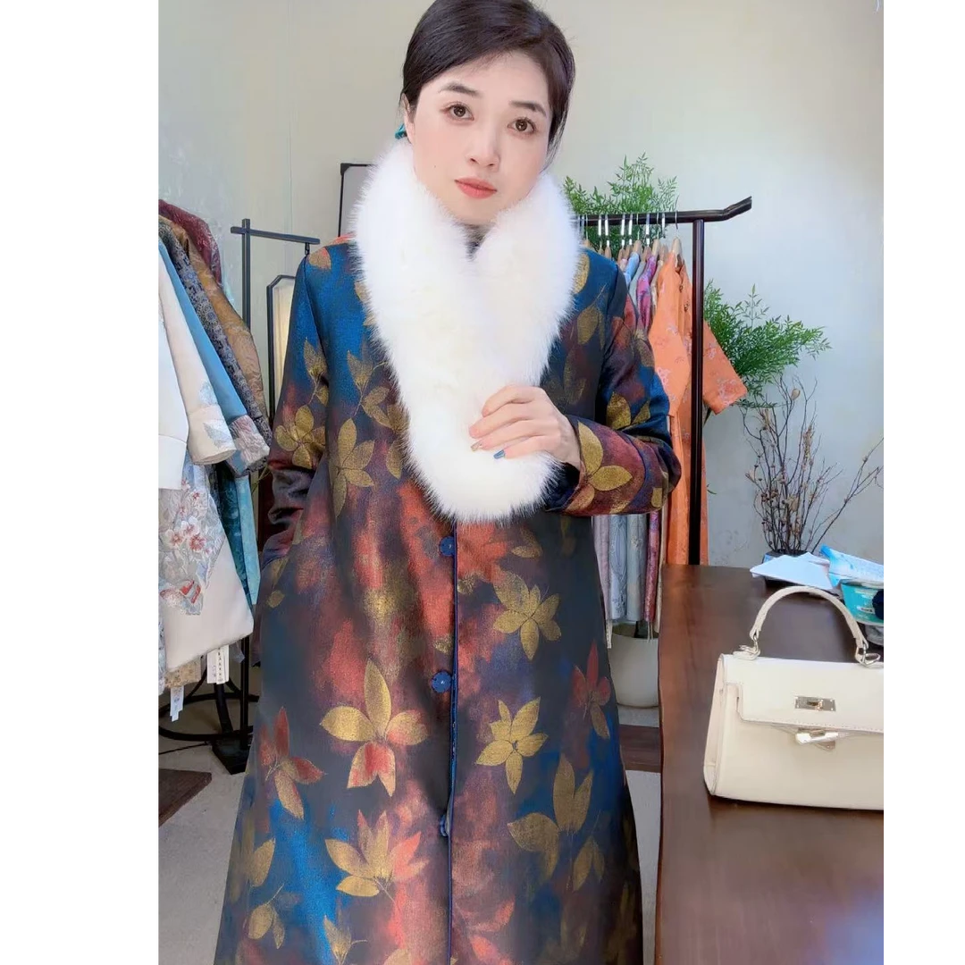2025冬季新款新中式国风古韵百搭显瘦遮肉婉约定制款棉衣HS25030